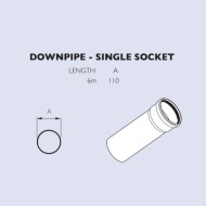 Diagram of 4m downpipe for deep style 170mm plastic guttering
