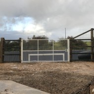 6ft Galvanised deer gate shown in a fence line