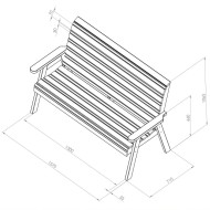 Zest Freya 3 seater bench dimensions