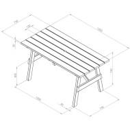 Zest Freya wooden garden table dimensions