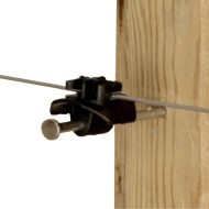 Rutland nail in insulator on a post
