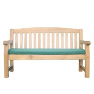Zest Emily wooden bench with a green coloured seat pad