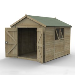 Forest Garden 8 x 10 wooden shed with apex roof and two windows