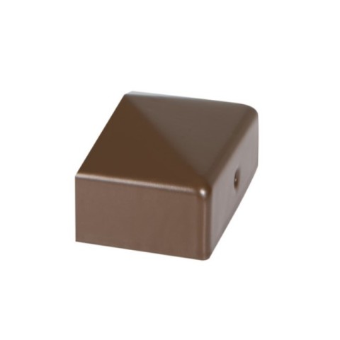  DuraPost half post cap with bracket shown in Sepia Brown colour