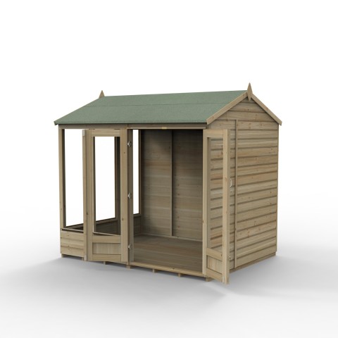 Forest Garden Beckwood Summerhouse 8ft x 6ft with reverse apex roof