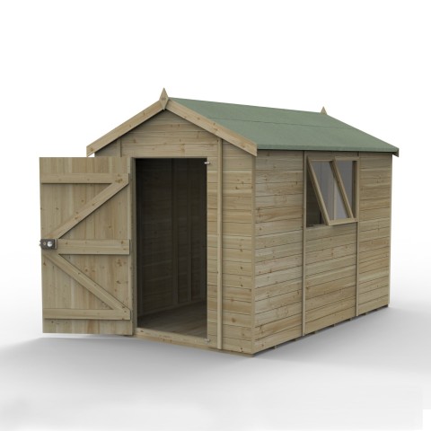 Forest Garden Timberdale 10 X 6 Wooden shed with apex roof and two windows