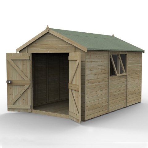 Forest Garden Timberdale shed with windows 12 x 8 with double doors