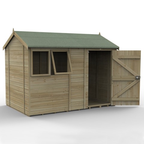Timberdale 10 x 6 garden storage shed with reverse apex roof and two windows
