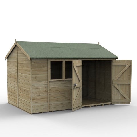 Forest Garden Timberdale shed with windows, double door and apex roof