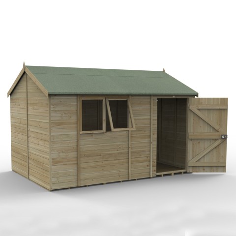 Forest Garden Timberdale wood shed 12 x 8 with apex roof and two windows